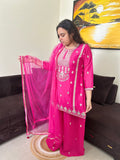 Royal Purple Embroidered Sharara Suit
