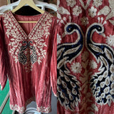 Graceful Elegance with Zari Embroidery & Velvet Accents