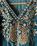 Graceful Elegance with Zari Embroidery & Velvet Accents
