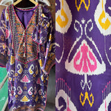 Soft Satin Elegance with Ikkat Print & Handwork Details