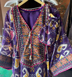 Soft Satin Elegance with Ikkat Print & Handwork Details