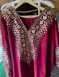 Velvet Majesty with Exquisite Gotta Patti Details Pink