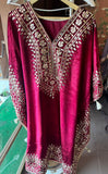 Velvet Majesty with Exquisite Gotta Patti Details Pink