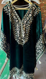 Velvet Majesty with Exquisite Gotta Patti Details Green
