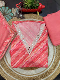 Charming Georgette Suit with Pearl & Mirror Detailing