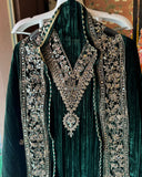 Timeless Grace in Crushed Velvet with Mirror & Dori Detailing