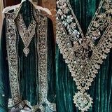 Timeless Grace in Crushed Velvet with Mirror & Dori Detailing