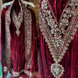 Timeless Grace in Crushed Velvet with Mirror & Dori Detailing