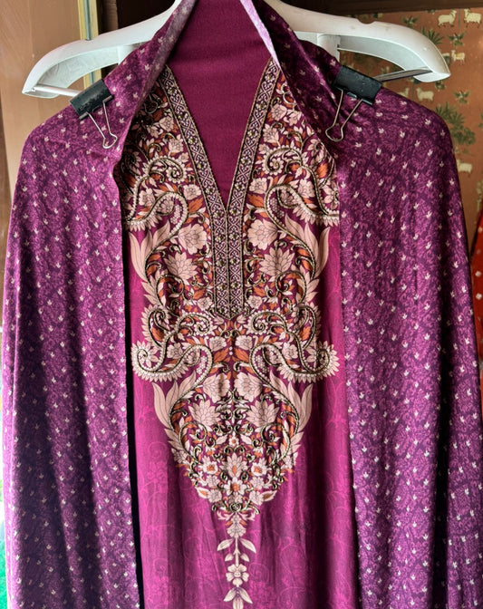 Pashmina Perfection: Pakistani Prints with Handwork Detailing (pink)