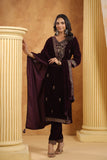 Regal Velvet Suit with Moti, Sequin & Embroidery Work