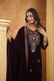 Regal Velvet Suit with Moti, Sequin & Embroidery Work