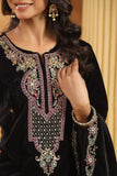 Regal Velvet Suit with Moti, Sequin & Embroidery Work