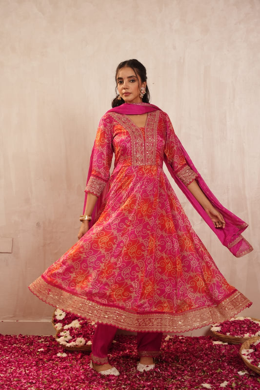 Chinnon Anarkali Suit Set