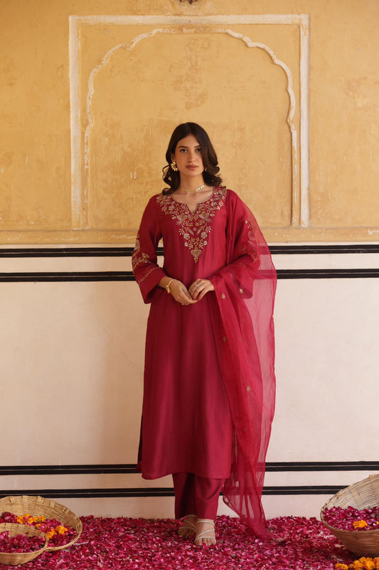 Russian Silk Anarkali Suit Set