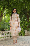 Floral Print Cotton Embroidery Suit with Embroidered Dupatta & Pants