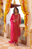 Graceful Crush Tissue Kurta with Organza Dupatta and Plain Bottom