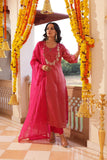 Graceful Crush Tissue Kurta with Organza Dupatta and Plain Bottom