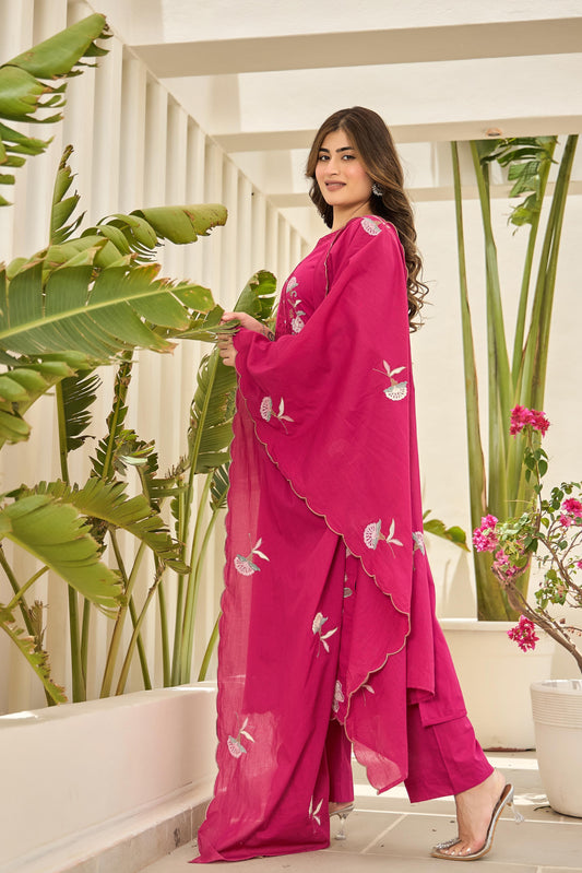 Floral Charm in Cotton Kurti Set