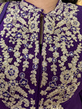 Royal Purple Embroidered Sharara Suit
