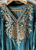 Graceful Elegance with Zari Embroidery & Velvet Accents
