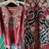 Graceful Elegance with Zari Embroidery & Velvet Accents