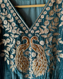 Graceful Elegance with Zari Embroidery & Velvet Accents