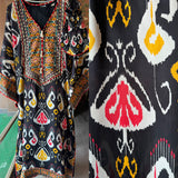 Soft Satin Elegance with Ikkat Print & Handwork Details