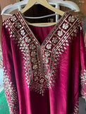 Velvet Majesty with Exquisite Gotta Patti Details Pink