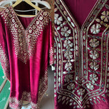 Velvet Majesty with Exquisite Gotta Patti Details Pink