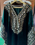 Velvet Majesty with Exquisite Gotta Patti Details Green