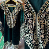 Velvet Majesty with Exquisite Gotta Patti Details Green