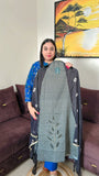 Stylish Black Cotton Suit with Patchwork & Lace Dupatta