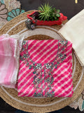 Graceful Georgette Suit with Intricate Neck Detailing and Contrast Dupatta