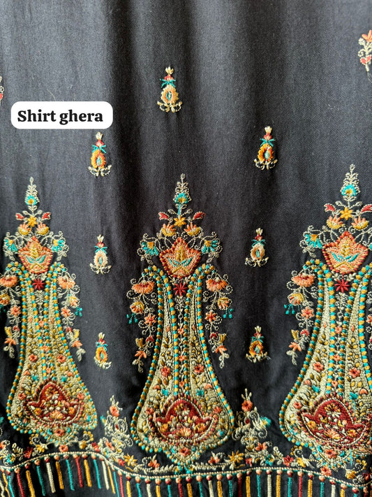 Pashmina Perfection: Pakistani Prints with Handwork Detailing