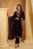 Regal Velvet Suit with Moti, Sequin & Embroidery Work