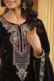 Regal Velvet Suit with Moti, Sequin & Embroidery Work