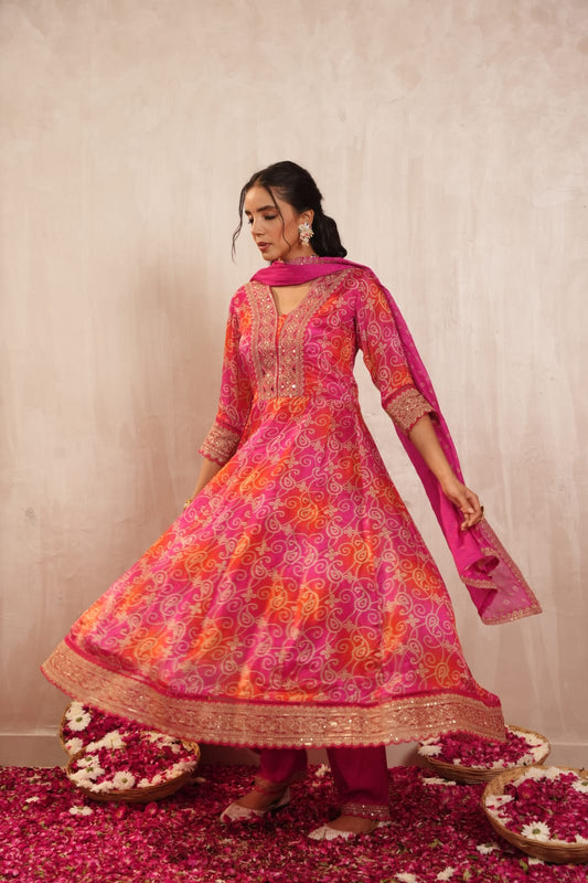 Chinnon Anarkali Suit Set