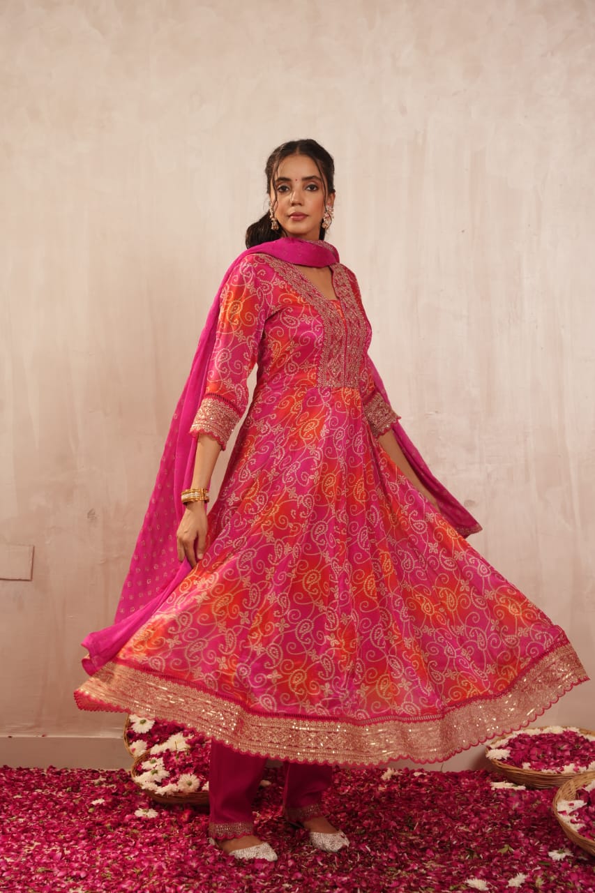 Chinnon Anarkali Suit Set