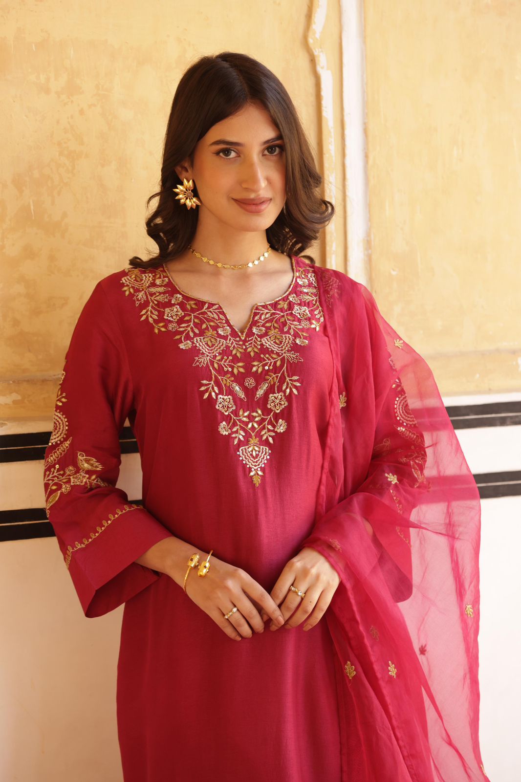 Russian Silk Anarkali Suit Set
