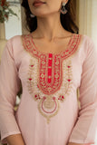 Graceful Chiffon suit with stylish neck design