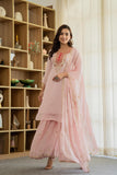 Graceful Chiffon suit with stylish neck design