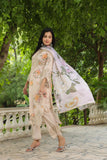 Floral Print Cotton Embroidery Suit with Embroidered Dupatta & Pants