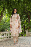 Floral Print Cotton Embroidery Suit with Embroidered Dupatta & Pants