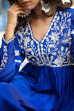 Royal Blue Silk Kurti with Exquisite Embroidery