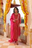 Graceful Crush Tissue Kurta with Organza Dupatta and Plain Bottom