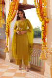 Graceful Crush Tissue Kurta with Organza Dupatta and Plain Bottom