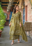 Chic Cotton Kurta Suit with Sequins, Plain Dupatta, and Pant-Style Bottom