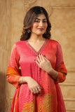 Elegant Straight Kurta in Shimmer Tissue Fabric with Matching Bottom and Dupatta