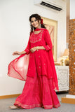 Chic Front Slit Kurti with Sharara and Dupatta