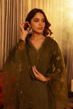Luxurious Russian Silk Kurta Set with Coordinated Pant and Dupatta